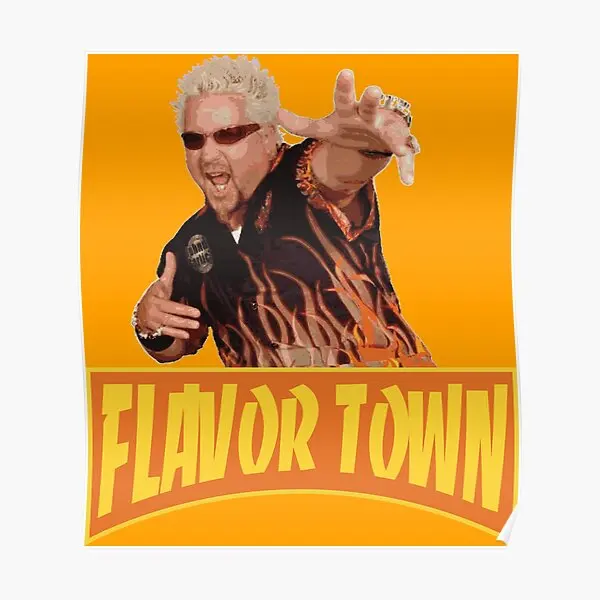 

Flavor Town Usa Guy Flerl Poster Wall Art Painting Funny Room Modern Mural Picture Print Vintage Home Decor Decoration No Frame