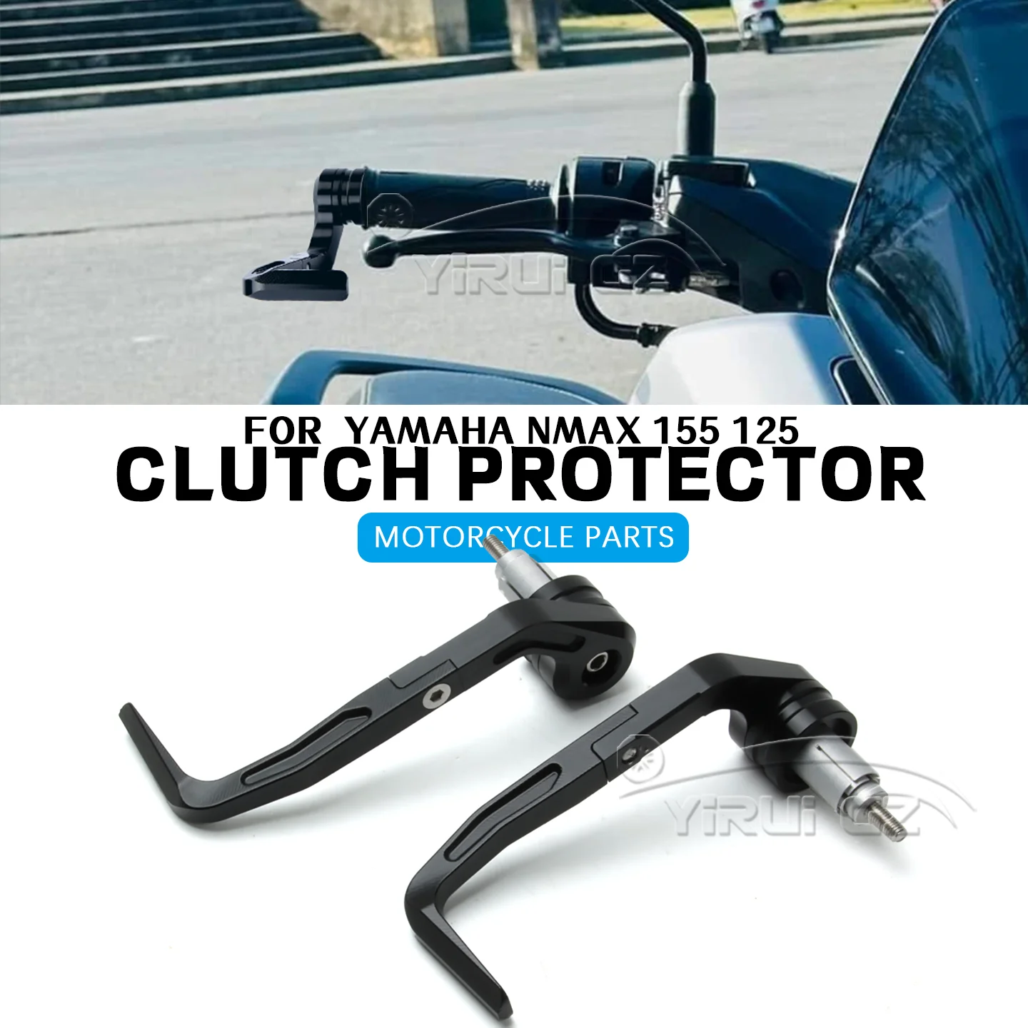 Фото Защита тормозного рычага с ЧПУ, алюминий для YAMAHA NMAX 155 NAMX125 TMAX 560 7/8 дюйма, защита руля, универсальная ручка Nmax 155 Nmax 125 №1