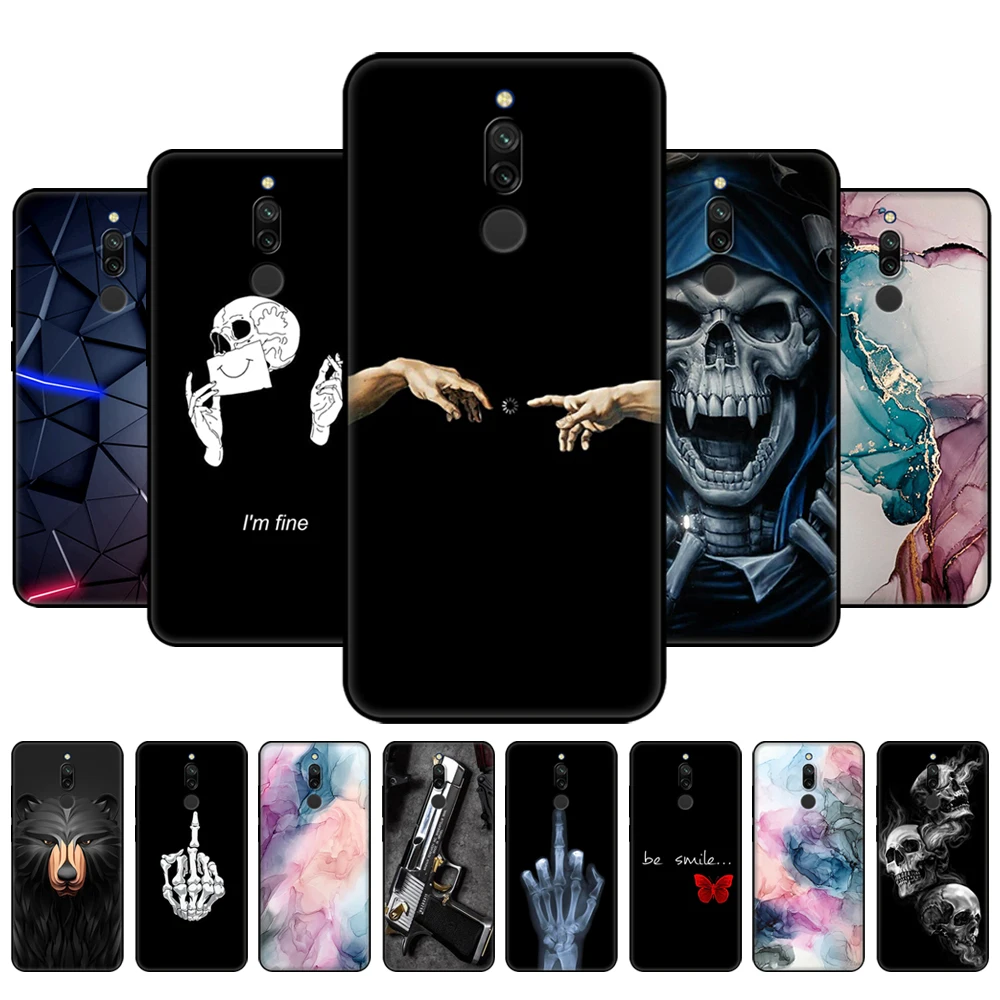 

For xiaomi redmi 8 case soft silicon back phone cover on redmi 8 bumper hongmi 8 shell bag redmi8 coque black tpu case
