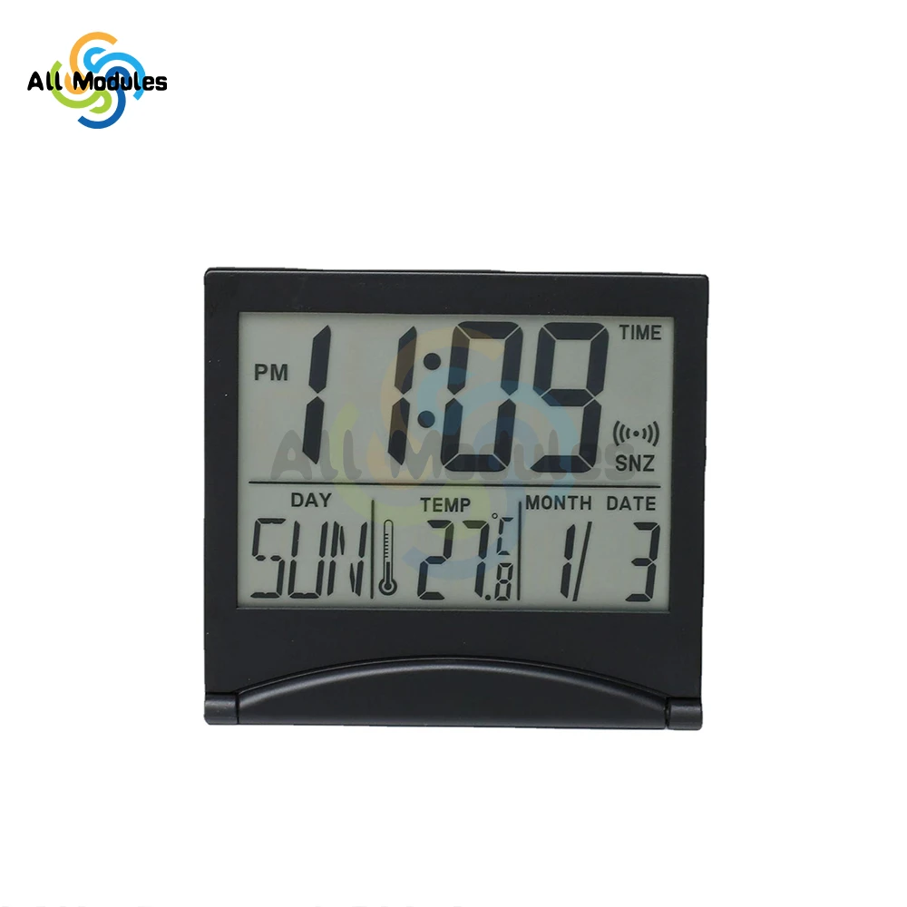 Folding Travel Calendar Temperature Snooze Clock Desktop Per