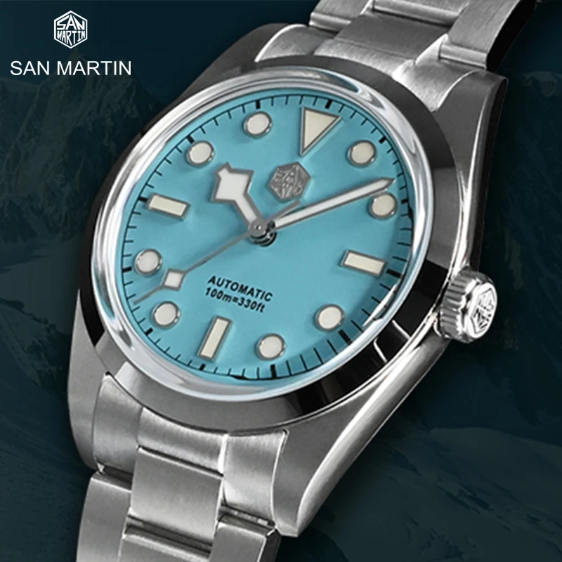 

Мужские Роскошные часы San Martin 36 мм BB36 серии Explore, спортивные часы PT5000, автоматические механические наручные часы 10 бар для дайвинга BGW9 Lume