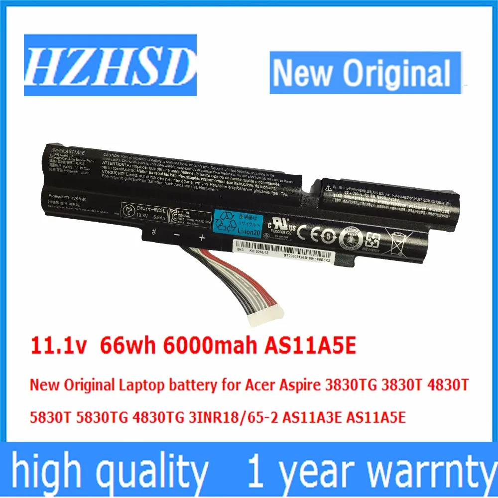 Новый оригинальный аккумулятор для ноутбука Acer Aspire 3830TG 11,1 T 6000 T 3830T 5830TG 4830TG AS11A3E AS11A5E, 4830 в, 66 Вт · ч, 5830 мАч