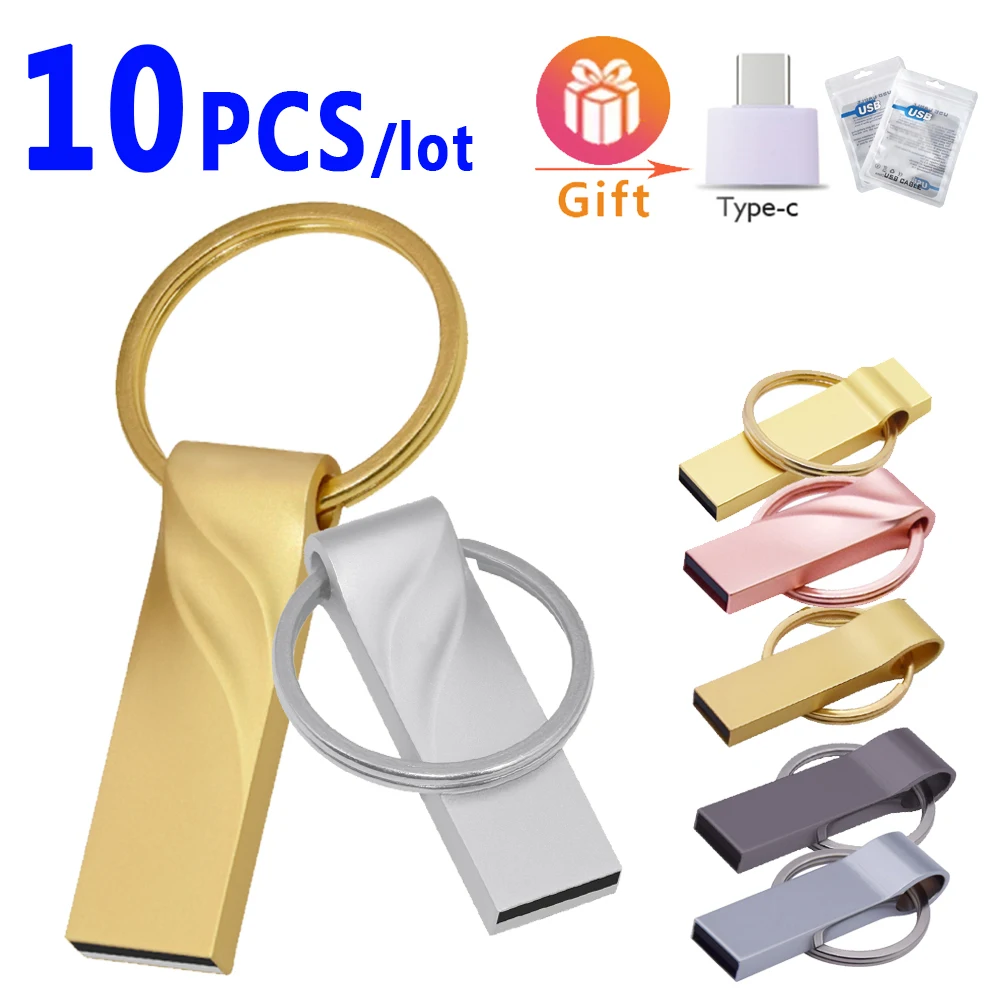 

Металлический USB флеш-накопитель, 10 шт./лот, 64 ГБ, 32 ГБ