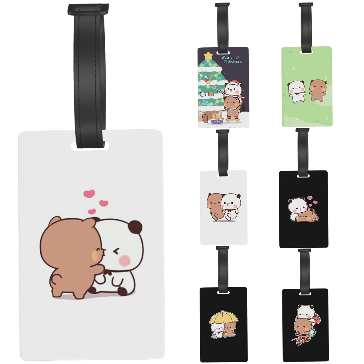 

Panda Brownie Bear Mochi Cats Luggage Tag Suitcase Accessories Travel Baggage Boarding Tag Portable Label Holder ID Name Address
