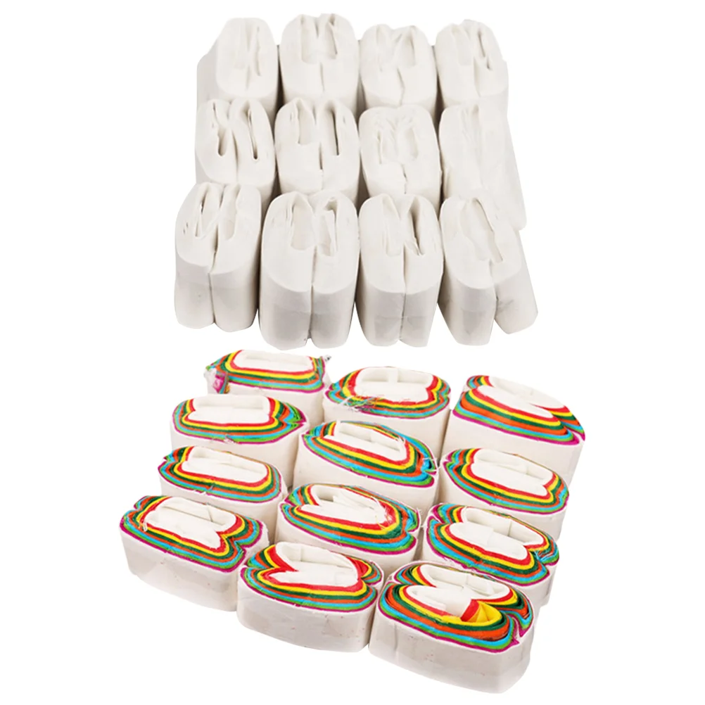 

24 Pcs Mouth Coils Paper Ornaments Props Silk Scarf Rope Stage Vomit Performance