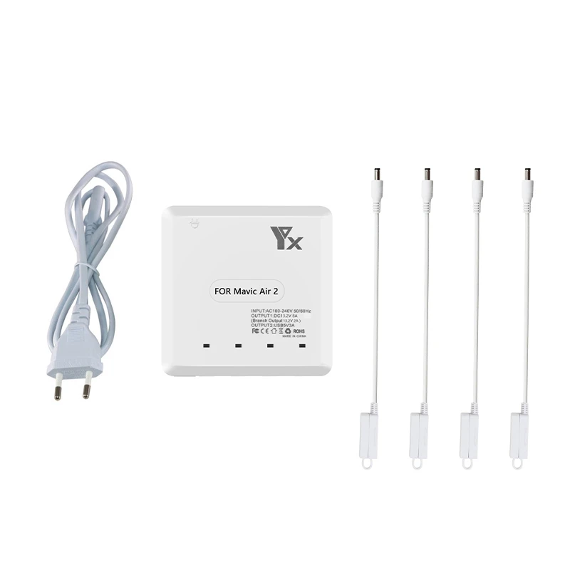 

For Mavic Air 2/2S Drone 6 in 1 Battery Charger with USB Port Charging Hub Intelligent Multi Charger Accessory