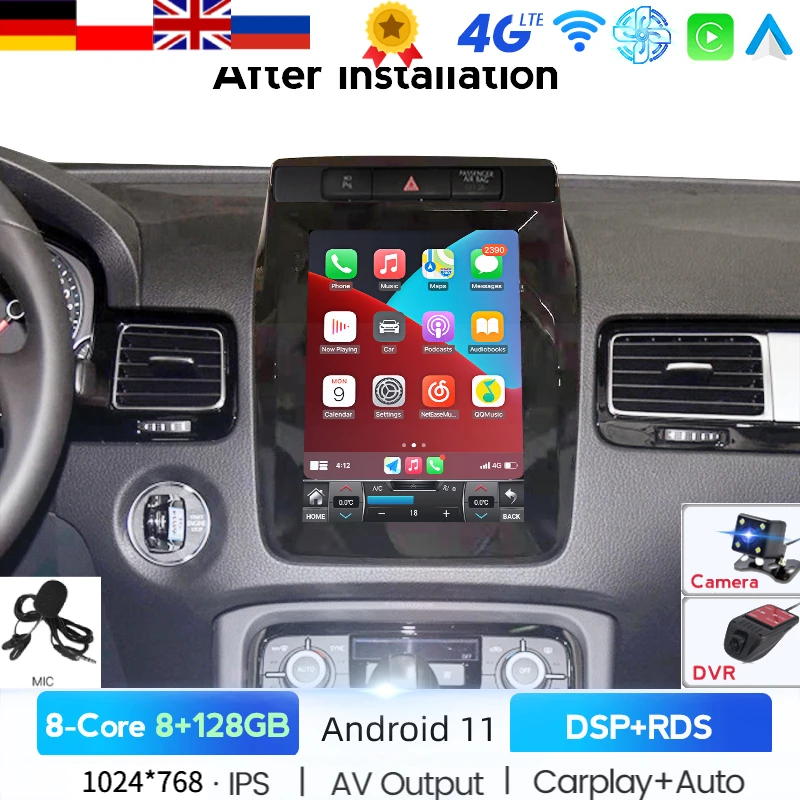 6G + 128G Tesla экран для VW Volkswagen Touareg 2010 2011 2012-2017 Android 11 блок Автомобильный