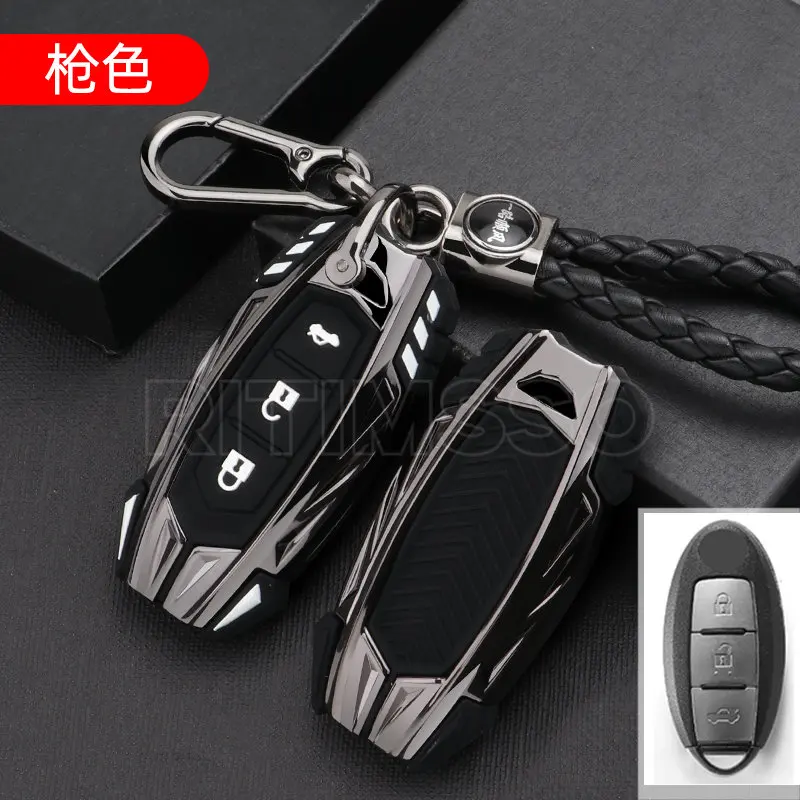 

Новый сплав + силикагель чехол для автомобильного ключа чехол для Nissan Qashqai X-Trail T31 T32 Juke J10 J11 Tiida Altima Pathfinder Kicks