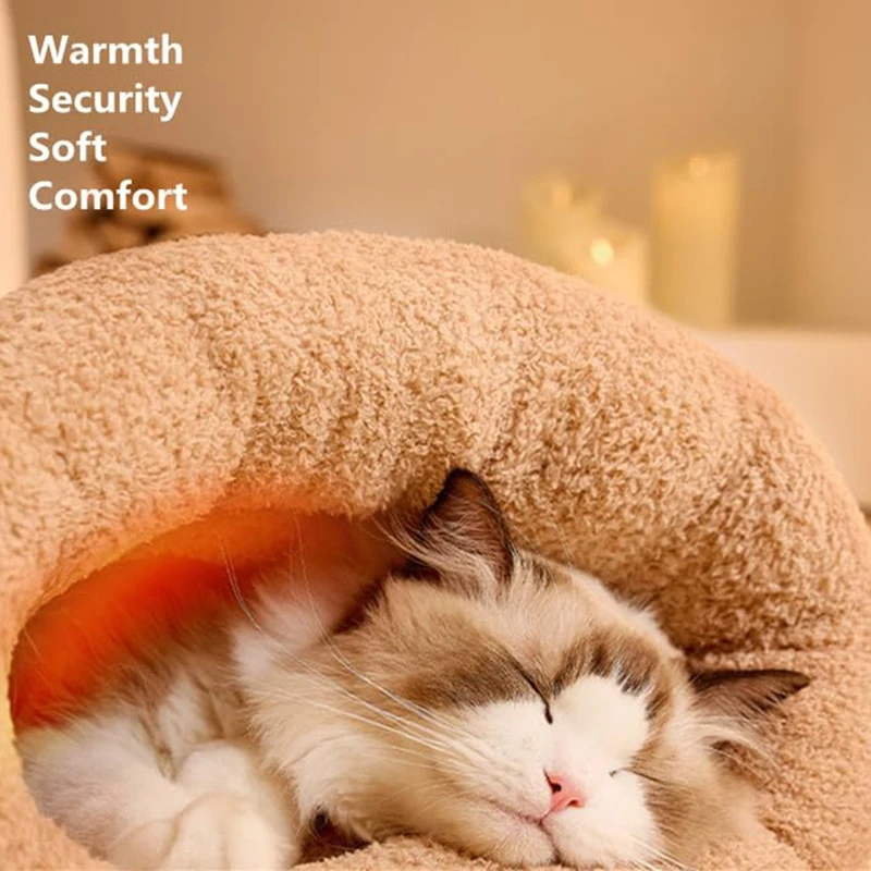 Зимний спальный мешок для кошек мягкий плюшевый самосогревающаяся пещерная