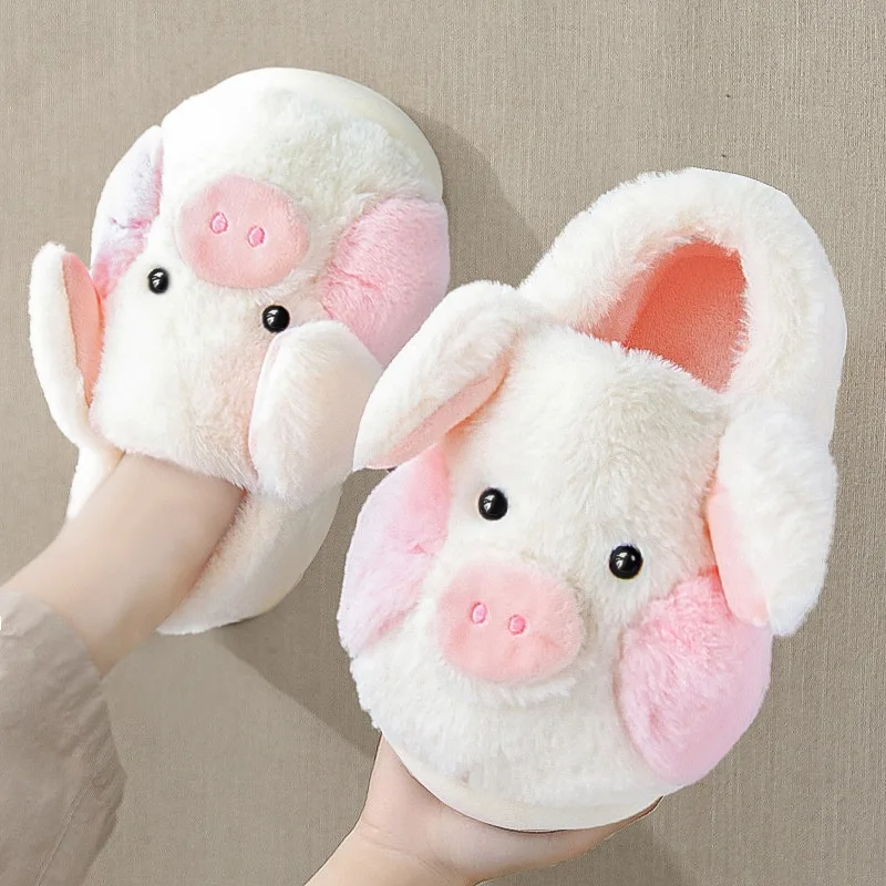 

Домашние хлопковые тапочки для мужчин и женщин, теплые тапочки из мягкого плюша, на платформе, с каблуком, для зимы