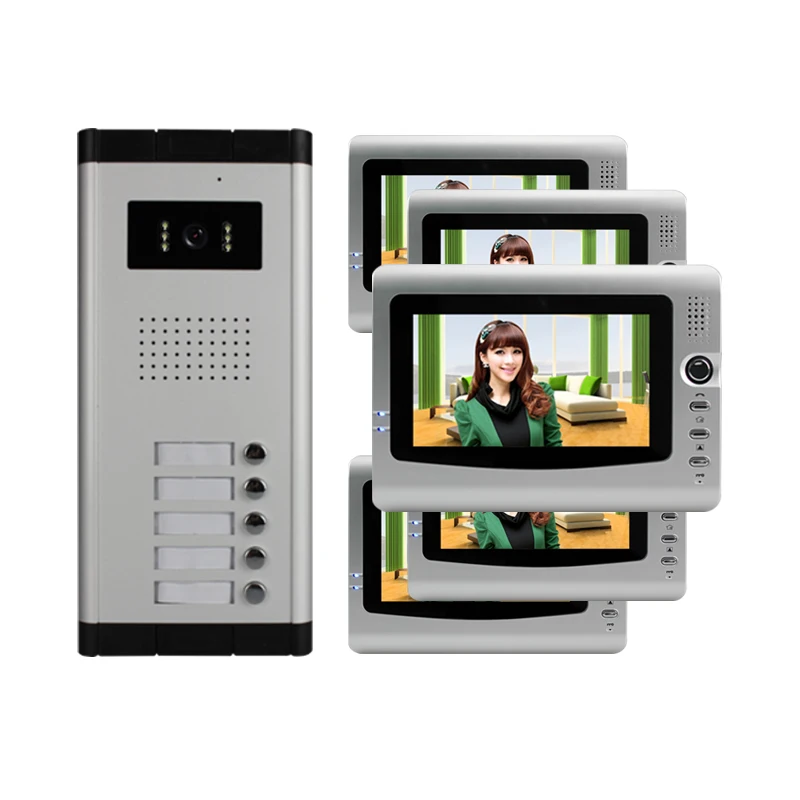 

7 Inch Color 2 apartments Video Door Phone intercom building System
