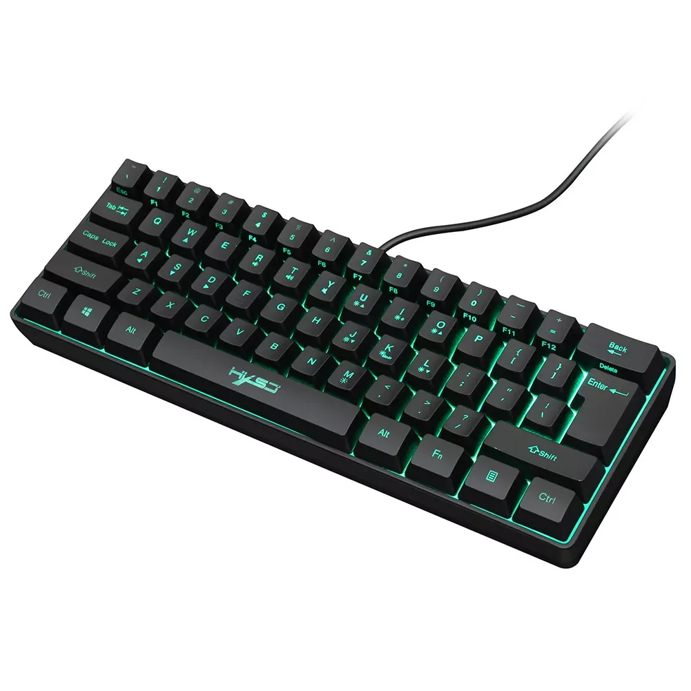 

NEW Gaming Keyboard Adjustable RGB Backlit Multiple Shortcut 61 Keys keyboard Mechanical Feeling For Computer Laptop PC Gamer