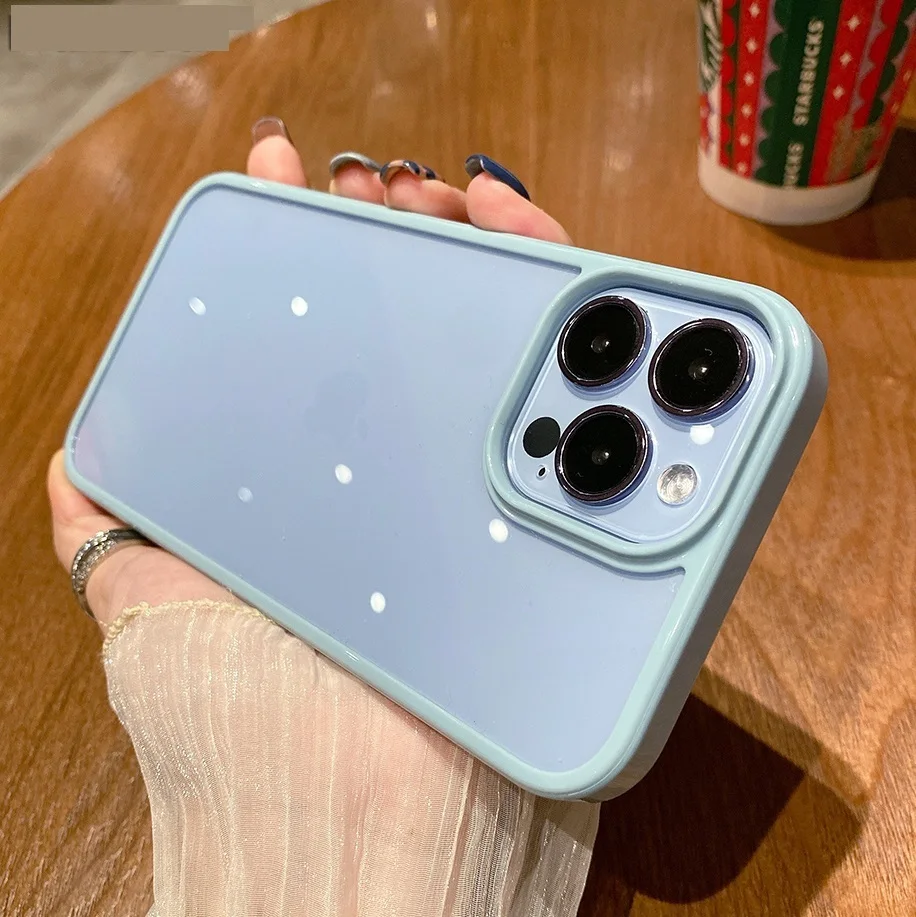 

Shockproof Colorful Bumper Clear Case For iPhone 13 12 Mini 11 Pro XR X XS Max 8 7 Plus SE 2020 Transparent Soft Acrylic Cover