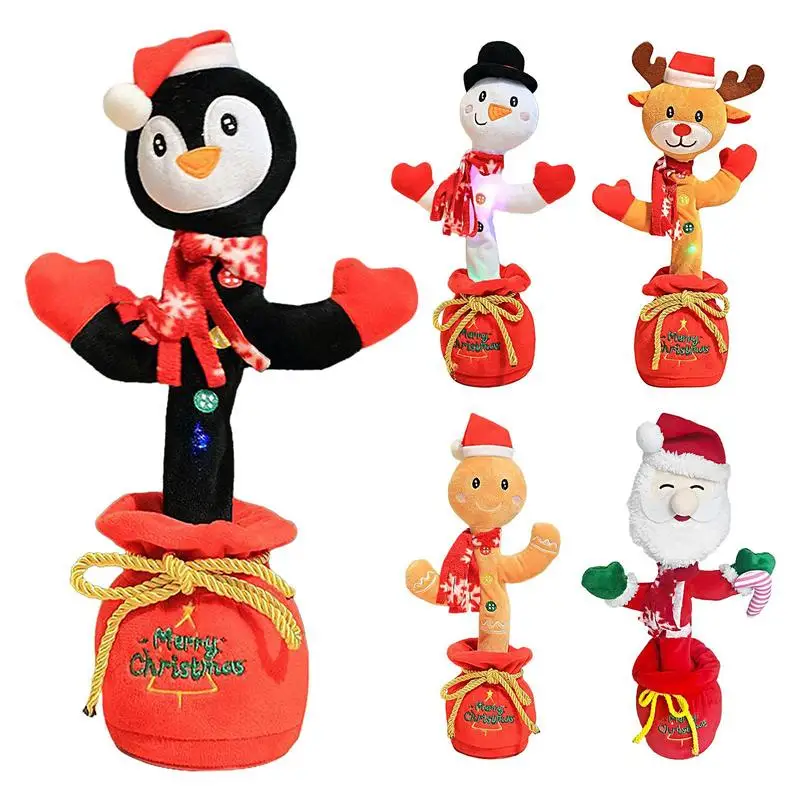 

Santa Stuffed Animal Dancing Santa Plushies Built In Recorder Christmas Decor Dolls Festival Tabletop Birthday Gift For Kids