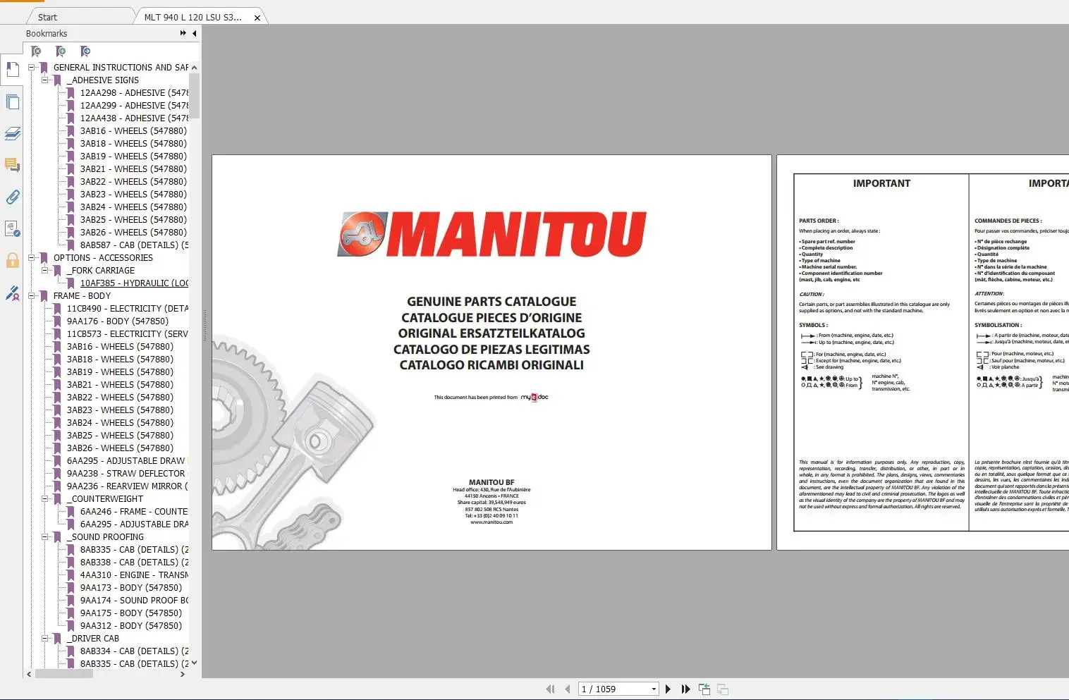 [DVD3] MANITOU PDF 15 8 ГБ Руководство по обслуживанию и деталям