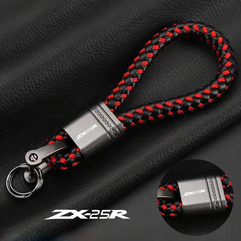 

For Kawasaki Ninja ZX25R ZX-25R 2012-2022 Accessories Custom LOGO Motorcycle Braided Rope Keyring Metal Keychain