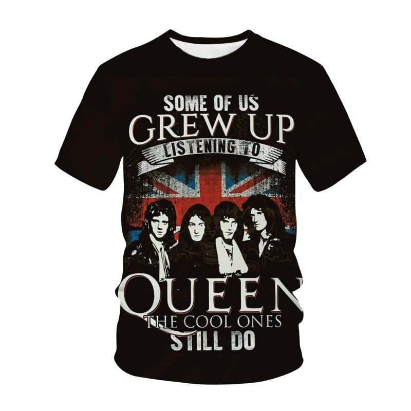 

Freddie Mercury Queen Band T Shirt Men Women Fashion Oversized T-shirt Kids Boy Girl Hip Hop Tops Tees Retro Gothic Clothes Rock