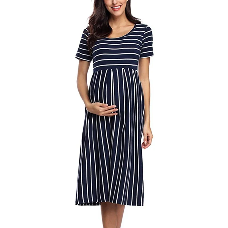 

Women's Maternity Dress Fashion Print Polka Dot Maternity Dress Pajamas Pregnancy Dresses Casual Nursing Dress