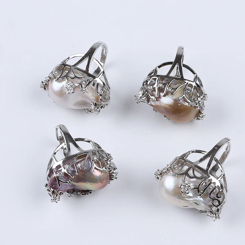 

Fashion 18-20mm Freshwater Pearls Minimalist Jewelry Stylish Elegant Pearl Ring Jewelry Women