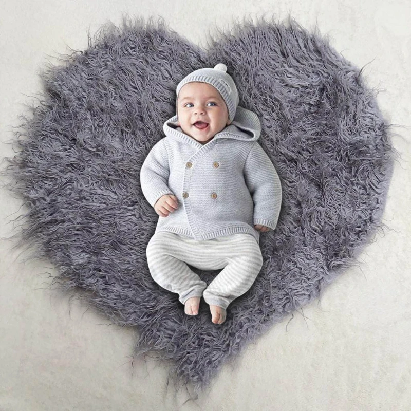 

Одеяло в форме сердца для новорожденных младенцев из искусственного меха для фотографирования реквизит одеяло для младенцев фон