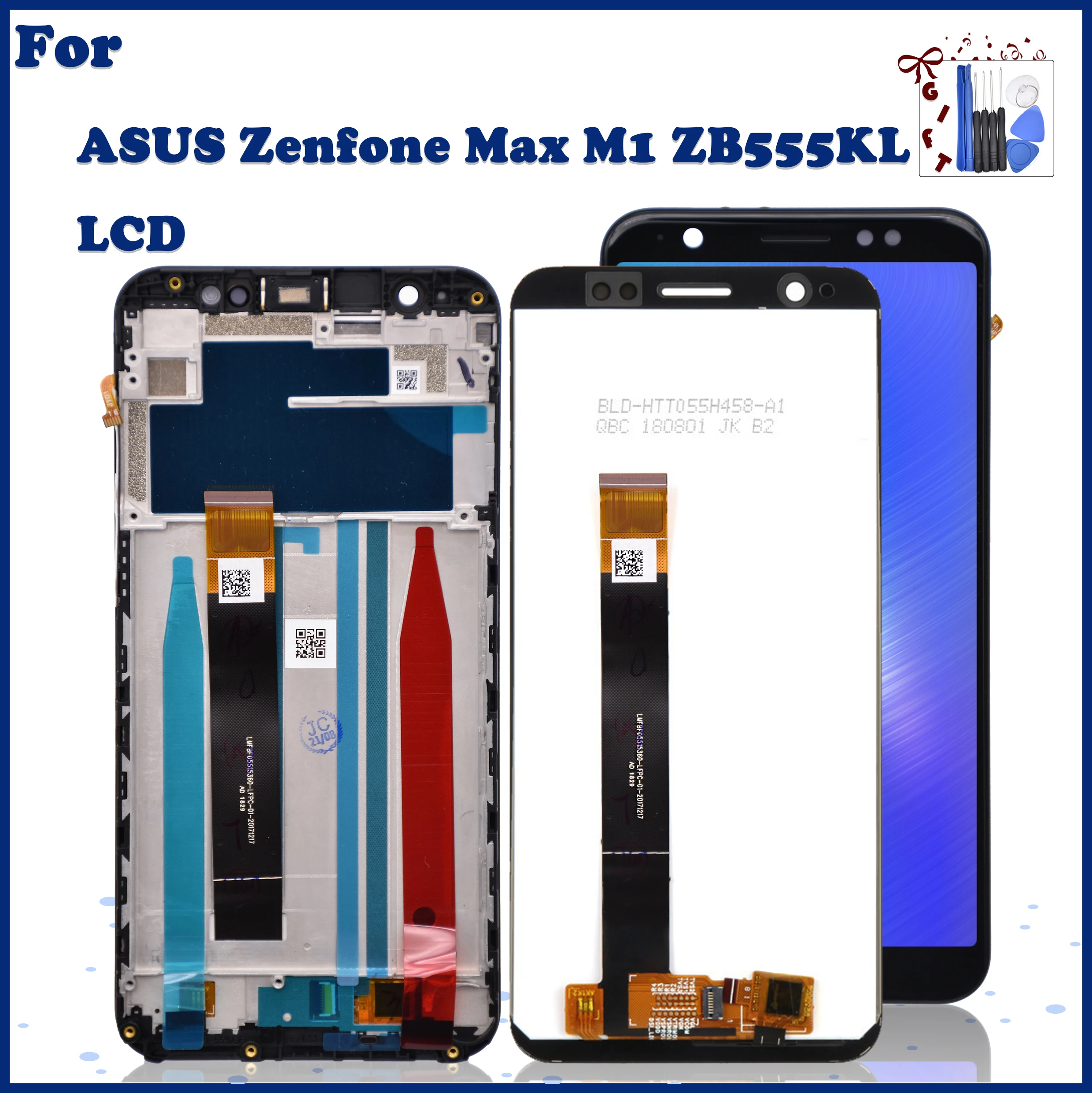 ЖК-дисплей 5,5 дюйма для Asus ZB555KL, сенсорный экран с дигитайзером в сборе для ASUS Zenfone Max M1 ZB555KL, сменный ЖК-дисплей с рамкой