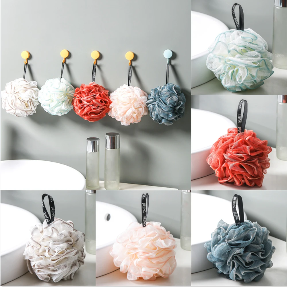 Soft Mesh Bath Sponge Balls Body Cleaner Exfoliating Scrubbers Bath Ball Nylon Cleaning Brushes Shower Puff High-End Bath Flower