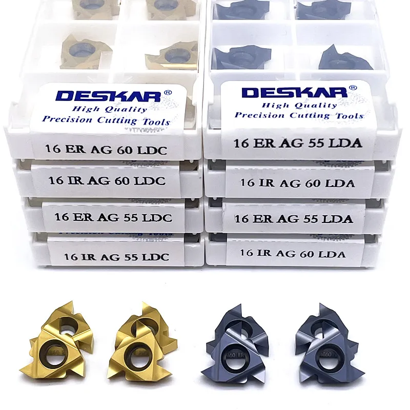 

16ER AG55 AG60 LDA LDC 16IR AG55 AG60 LDA LDC Твердосплавный токарный станок с ЧПУ Режущее лезвие с PVD+CVD покрытием Высококачественная резьбовая вставка
