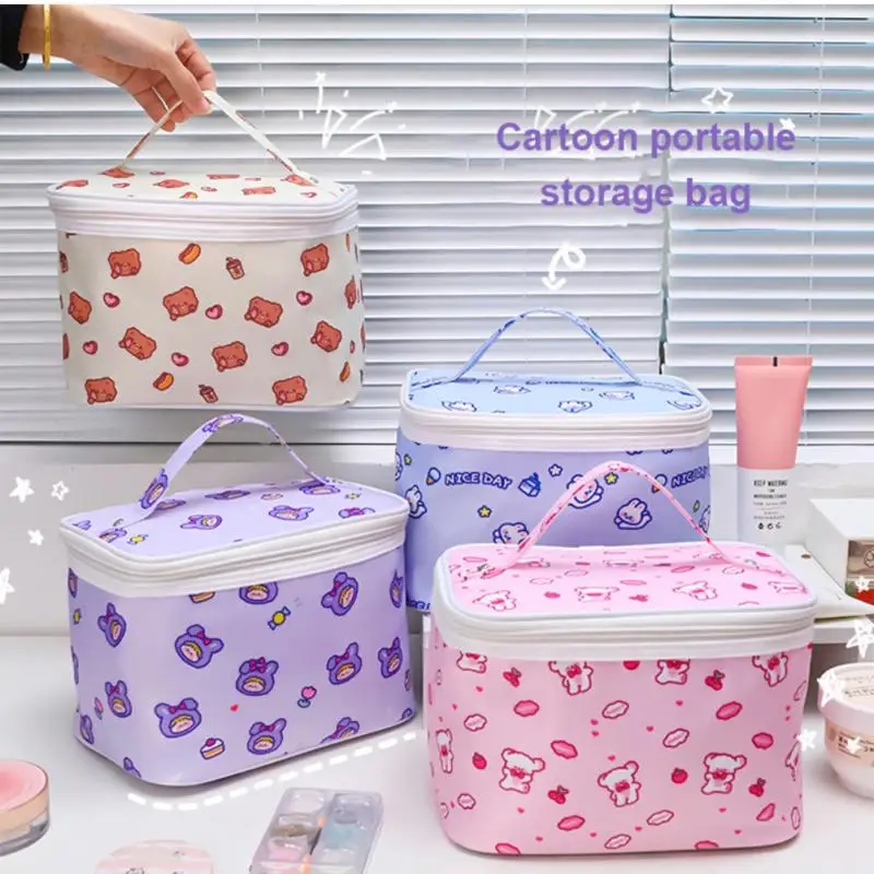 

Ins Cute Girl Makeup Bag Student Portable Large Capacity Travel Wash Bag Cartoon Girl Cosmetic Storage Bag