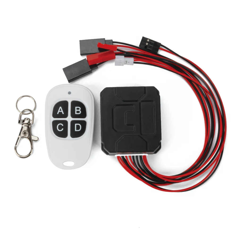 

CH4 Winch LED Lamp Group Wireless Remote Controller Receiver for 1/10 RC Crawler Car Axial SCX10 90046 TRX4 Redcat Gen8