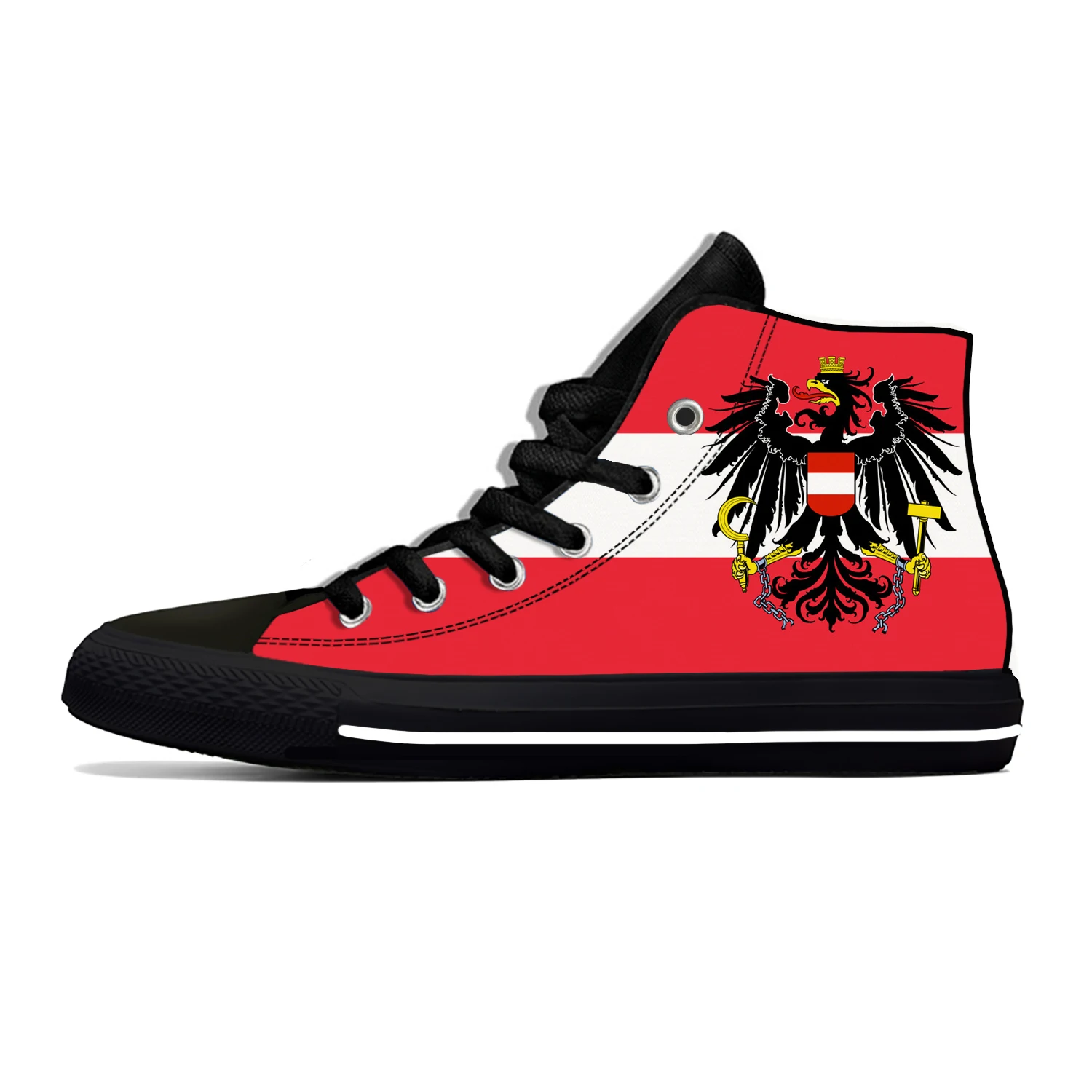 

Hot Cool Austria Austrian Flag Republic Patriotic Fashion High Top Lightweight Breathable Men Women Sneakers Summer Casual Shoes