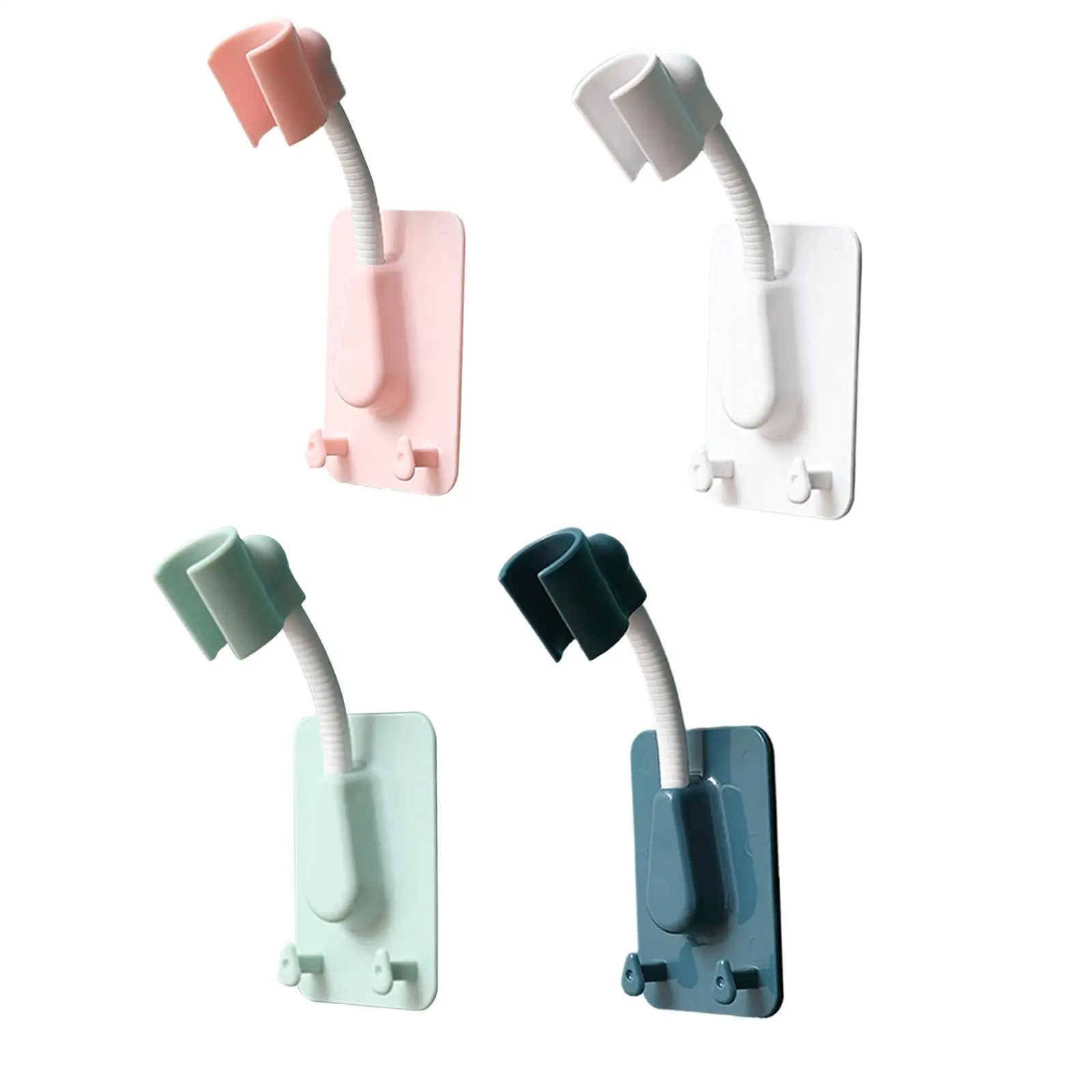 

Adhesive Shower Bracket Bathroom Sprinkler Bracket Wall Mounted Bracket Adjustable Angle with Hooks Shower Holder