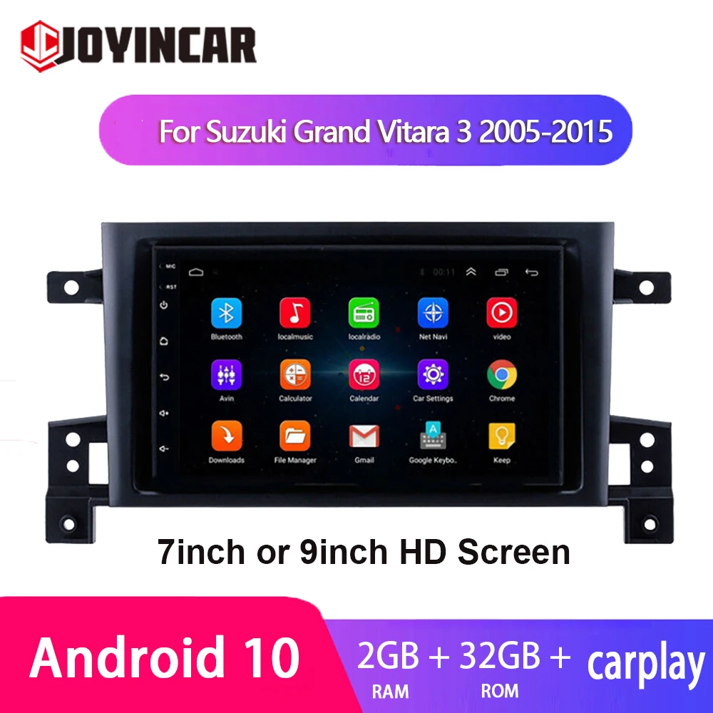

7 9'' 2+32G Carplay Android 10.1 Auto Car Radio Multimedia Video Player For Suzuki Grand Vitara 3 2005-2015 2 Din GPS Navigation