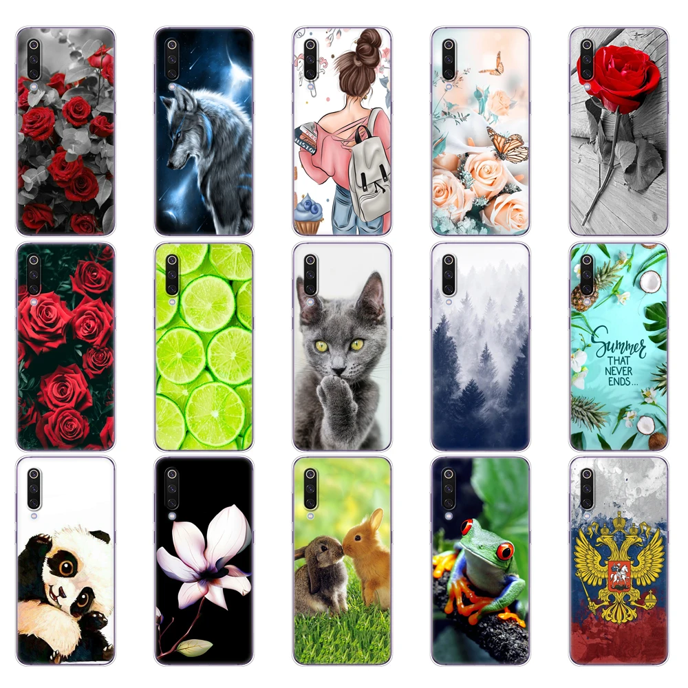 case for xiaomi mi 9 case cover Cartoon Silicone Soft TPU Cover For xiaomi Mi9 xiaomi 9 SE Case Phone Shell bumpers etui animal