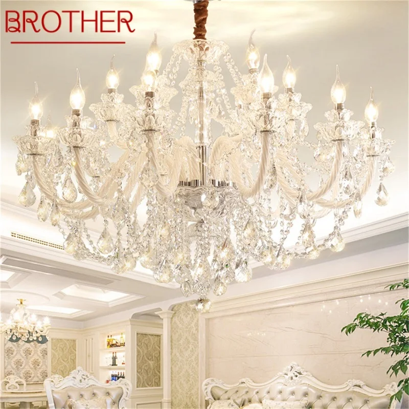 

BROTHER Nordic Chandelier Lamps LED Luxury Candle Pendant Crystal Hanging Lights Modern Fixtures for Home Villa Hall