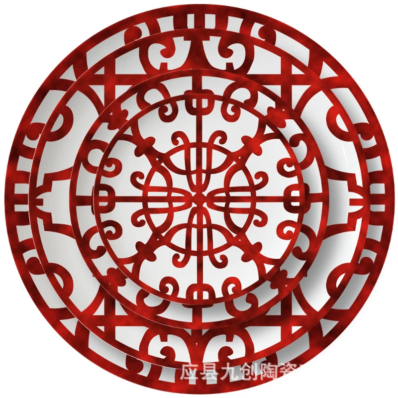 

Nordic wrought iron ceramic plate set Western bone China cups and plates dinner plates ceramic set plate vajilla