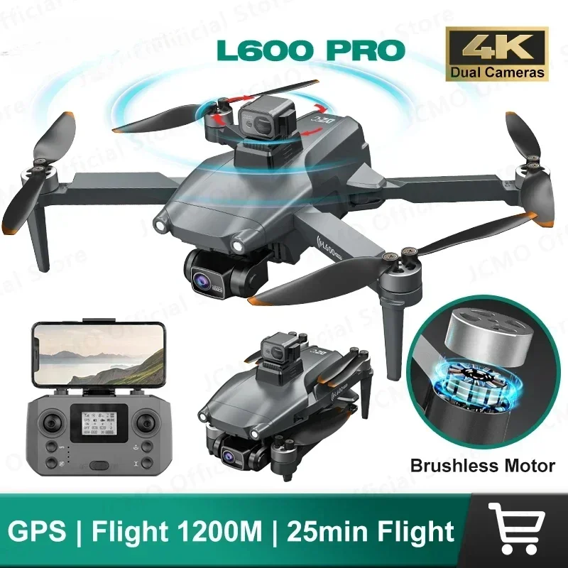 

HJ L600 PRO Drone, Brushless Motor, 4K HD Dual Camera, 360 Obstacle Avoidance, 5G WIFI RC Quadcopter, FPV GPS DronToy
