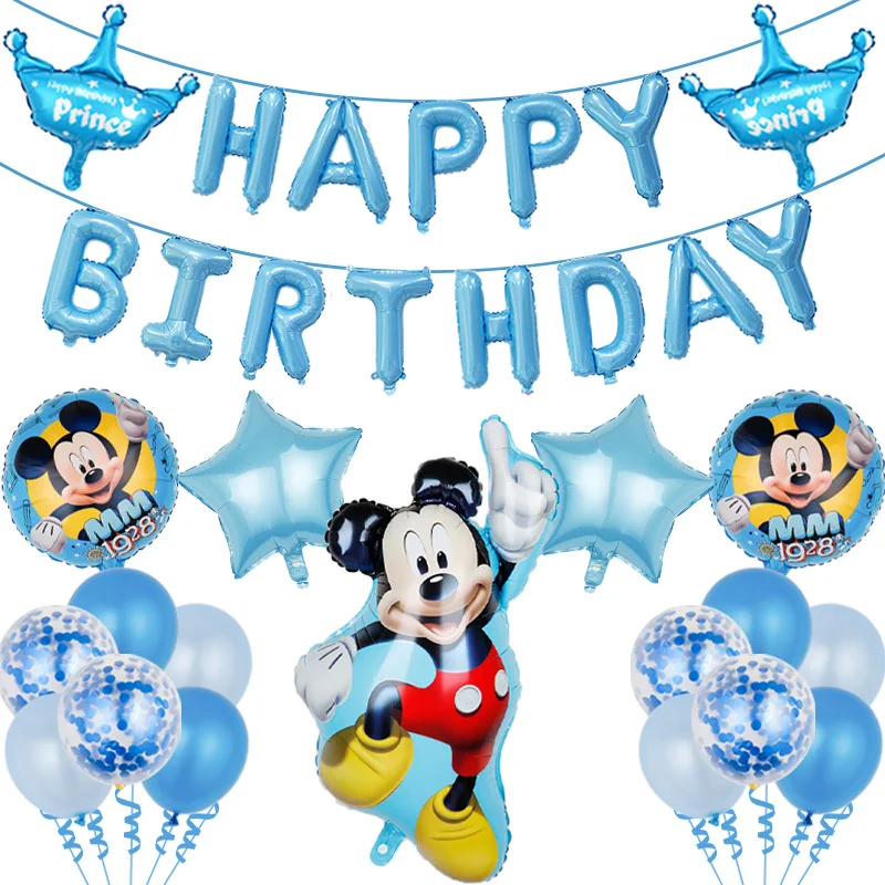 Надувные шары с Микки и Минни Маусом 1 набор украшение для дня рождения цифрами