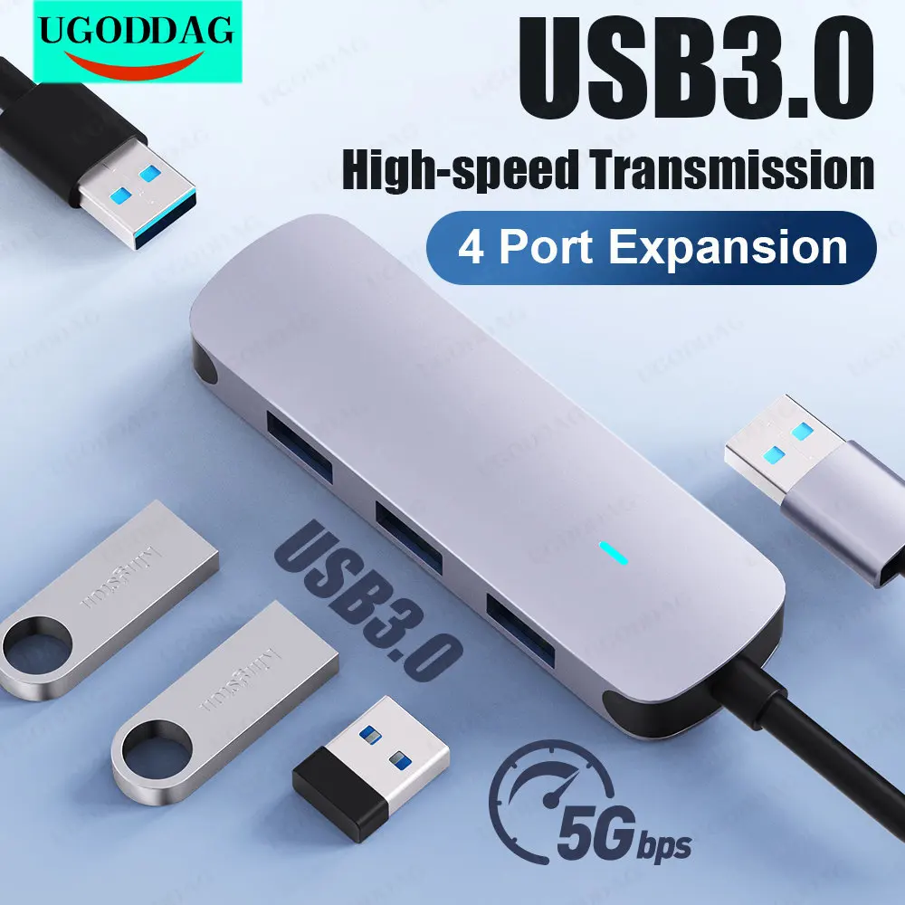 

USB 3.0 4 Port Hub OTG Adapter 5Gpbs High Speed USB 3.0 Splitter for Lenovo Xiaomi Macbook Pro Air PC Computer Accessories