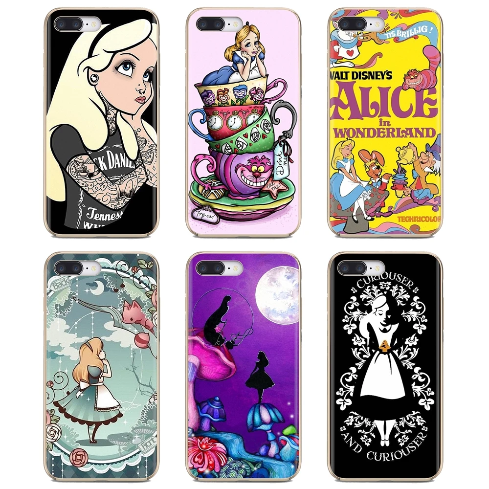 Мягкий чехол с изображением татуированных девушек Алисы в стране чудес для iPhone 10
