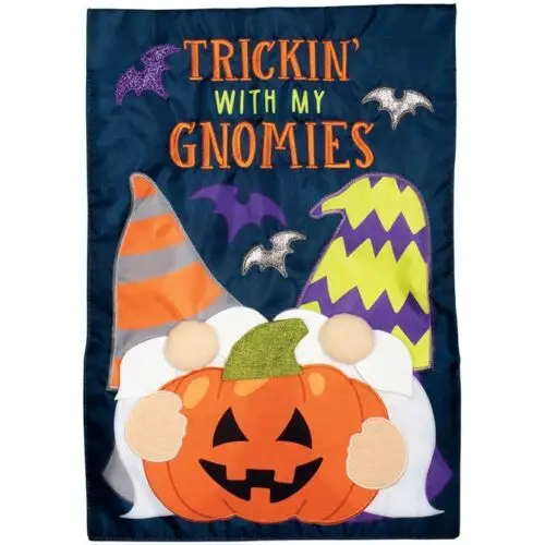 Хэллоуин гном тыква летучая мышь трикин с аппликацией моей гномов садовый флаг