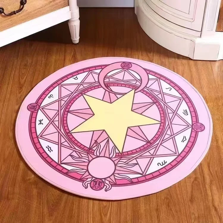 

160 * 160cm Free Anime Cherry Blossom Round Decoration Fluffy Carpet Non-slip Area Bedroom Home Carpet Furry Floor Mat