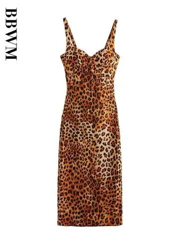 Animal Print Corset Dress Woman V Neck Long Dress Women Sexy Backless Party Dresses for Women 2023 Summer Maxi Dress Chic Female