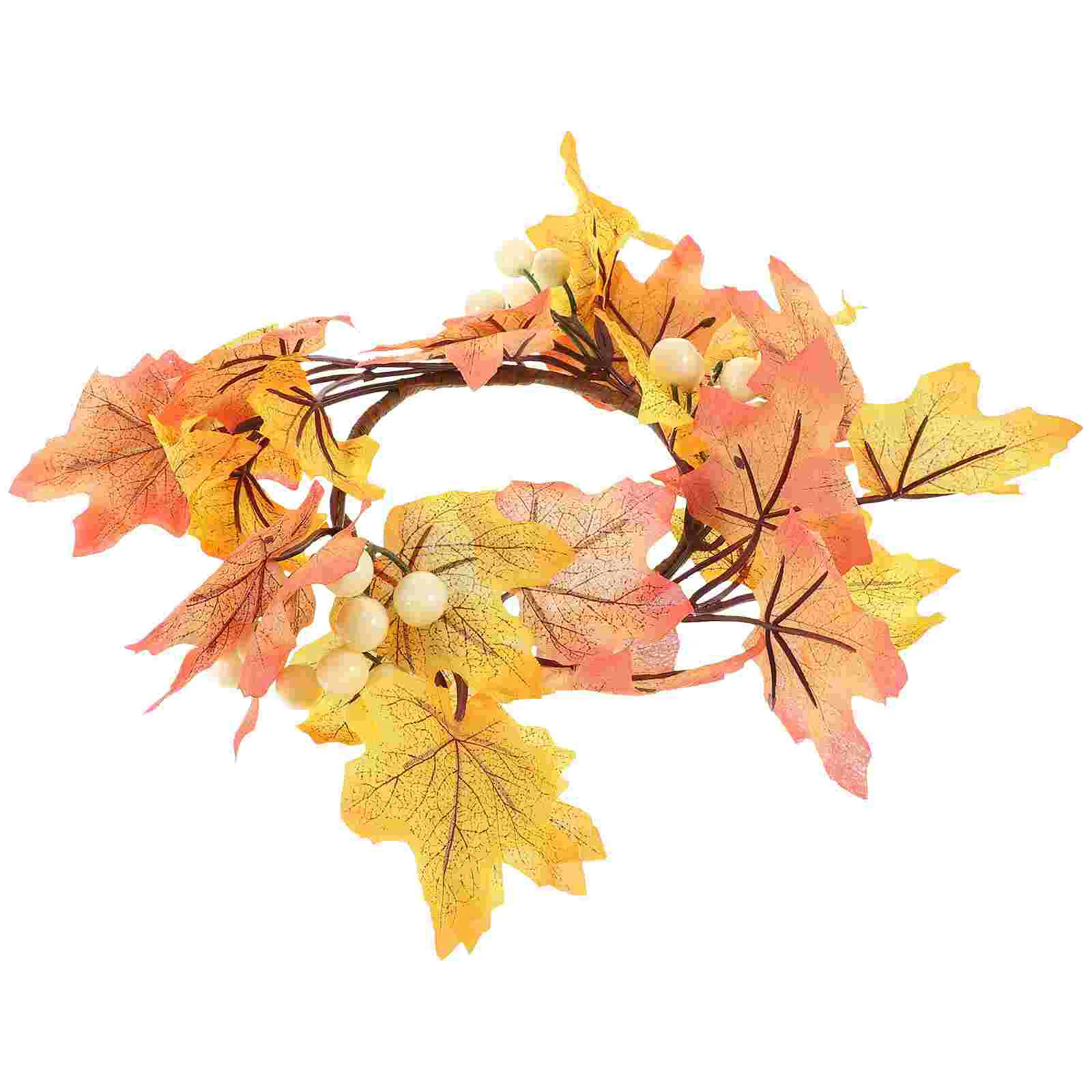 

Maple Leaves Wreath Fall Garland Front Door Hanging Wreath Thanksgiving Day Wreath