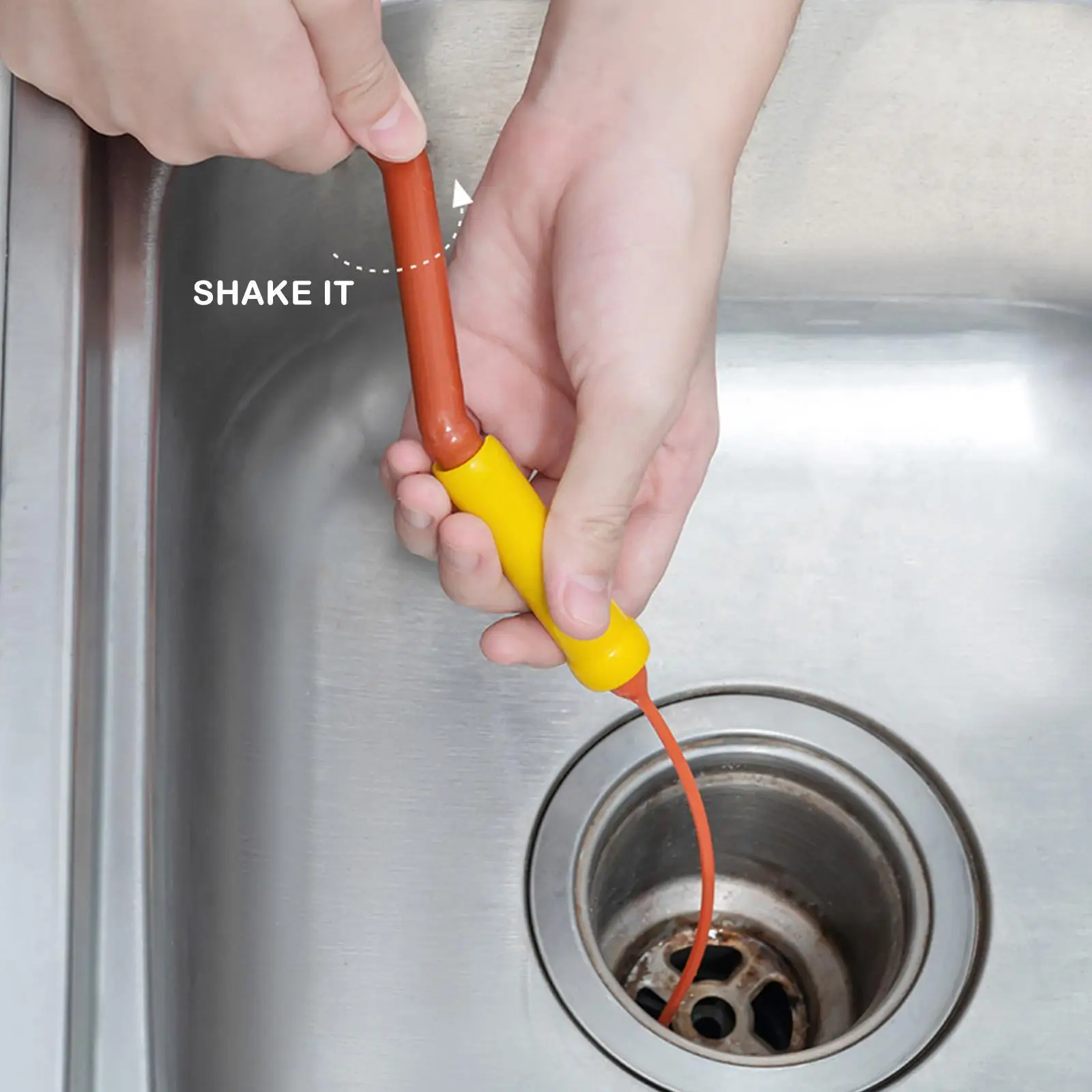 Flexisnake Sink Snake Cleaner Drain Hair Tool Clog Handle Drainage Cleaner Drain Rotating Facility With Remove Z5n3