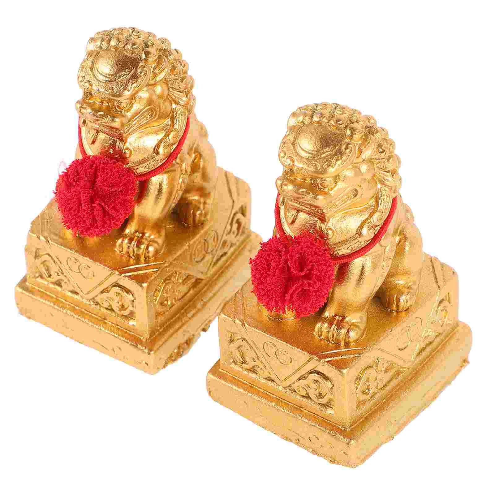 2 шт. орнамент льва китайские коллекционные предметы мини-статуэтка китайский