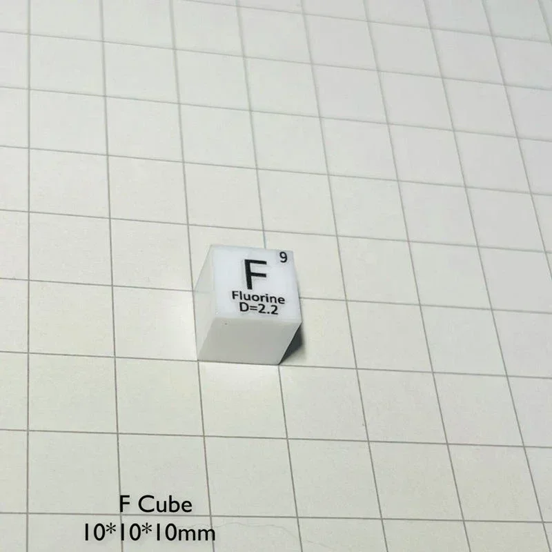 Florine Cube F 75.98% Light 10mm Density 99.9% Pure for Element Collection