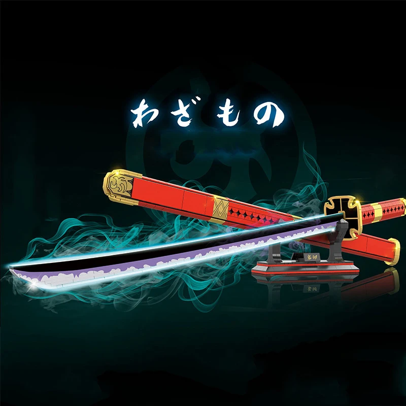 

Roronoa Zoro Sword Sandai Kitetsu Building Blocks Japanese Anime Cosplay Simulation Katana Samurai Knife Weapon Bricks Boys Toy