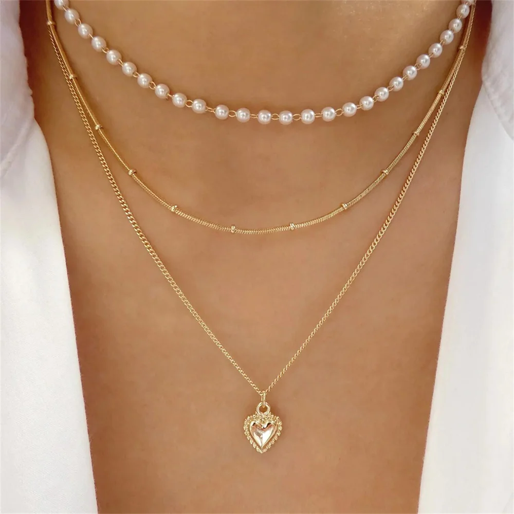 Женское винтажное ожерелье из искусственного жемчуга в стиле бохо