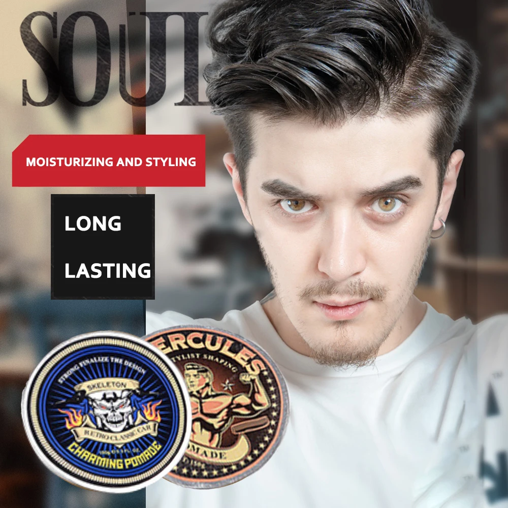 DREWTI Hair Pomade Men Non Greasy Fashionable Hair Styling Pomade Strong Styling Easy Wash Cream Wax Salon Hair Color Tools