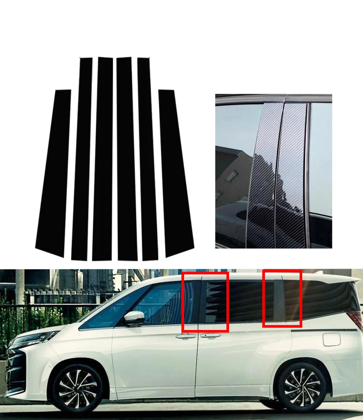 6 шт. глянцевые черные Серебристые наклейки на дверь окно столб отделка Обложка